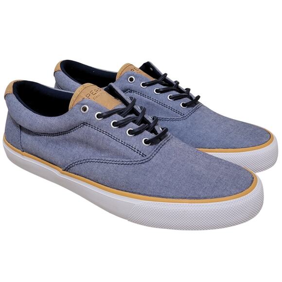 Sperry Top-Sider Men Striper II CVO Seacycled Sneakers Size US 10M Navy Twill - Picture 1 of 5